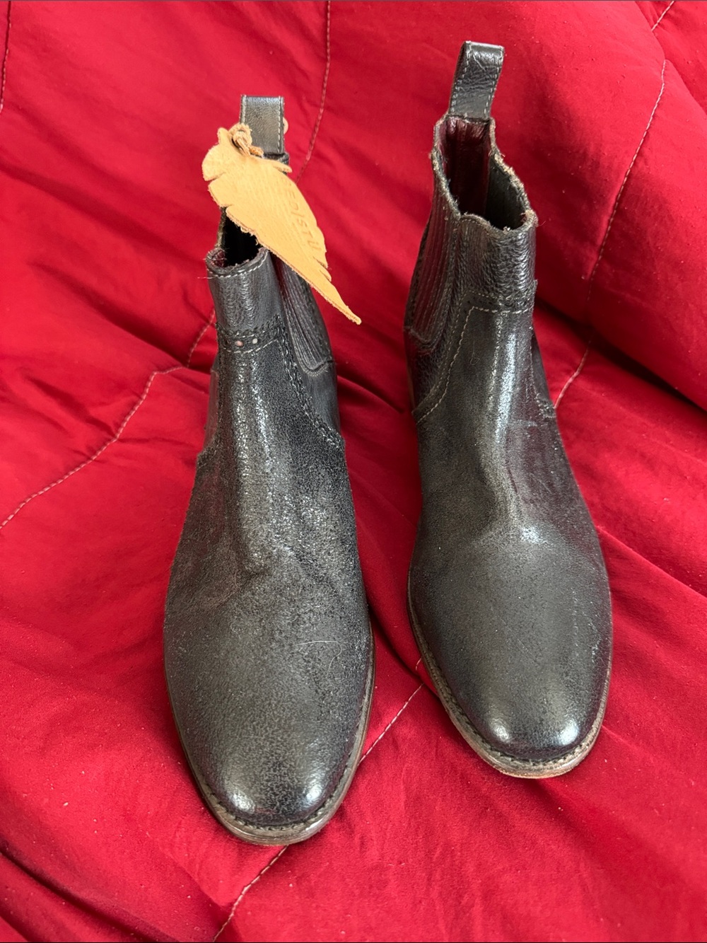 BED|STU Shimmery Black Chelsea Booties